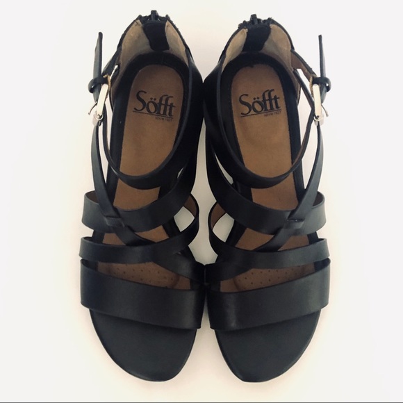 Sofft Shoes - Sofft Gladiator Wedge Black Sandals